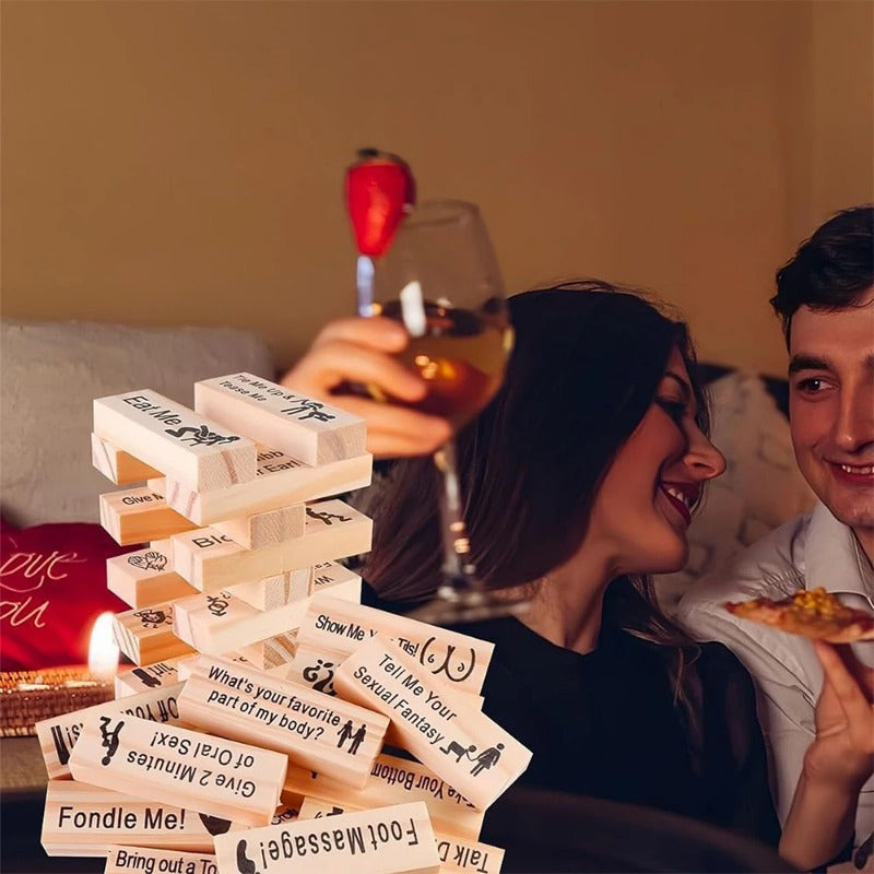 RosesHaven™ Couple's Game Night Intimacy Block Tower